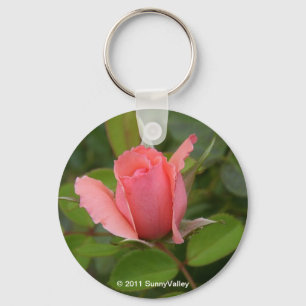 Chaveiro Chaveiro: Rosebud cor-de-rosa precioso