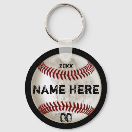 Chaveiro Chaves de basebol personalizadas de aparência suja