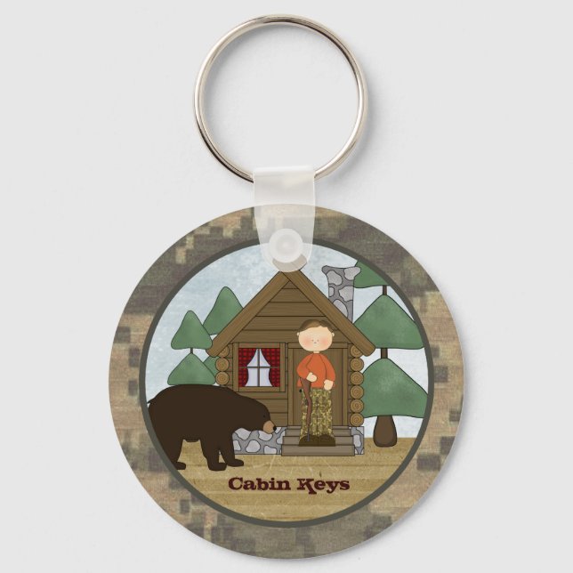 Chaveiro Chaves de Cabina Rustic Lodge Camo com Urso (Frente)