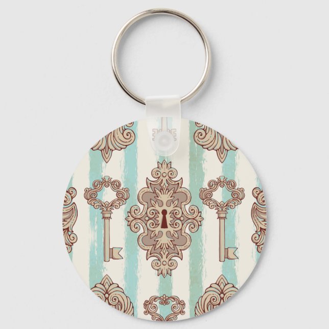 Chaveiro Chaves de safra, fechaduras: padrão à mão livre. (Frente)