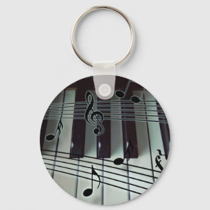 Chaveiro Chaves do piano e notas da música