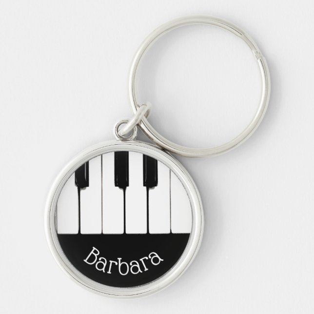 Chaveiro Chaves para Piano Personalizadas, Pretas e Brancas (Frente)