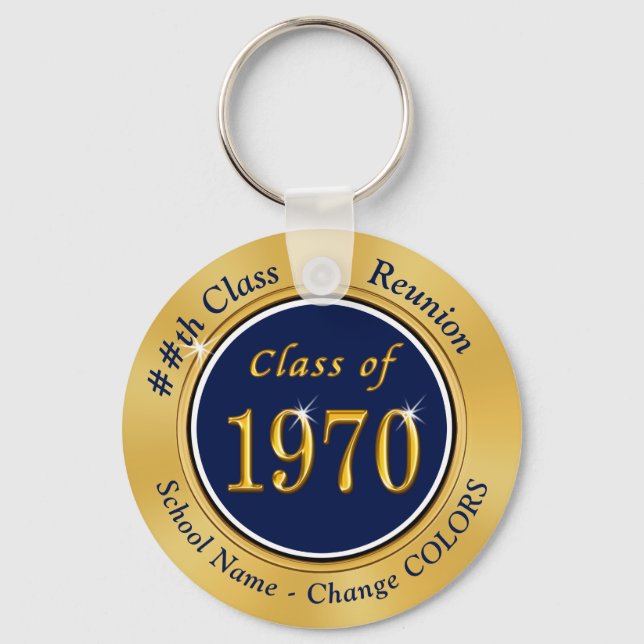 Chaveiro Cheap 50th Class Reunion Gifts, Class of 1970 Navy (Frente)