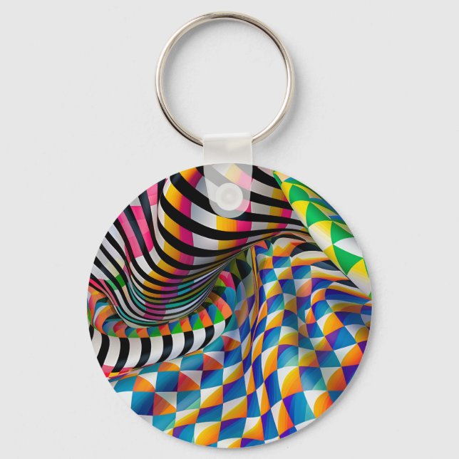 Chaveiro Checker Conselho & Stripe Digital Art (Frente)