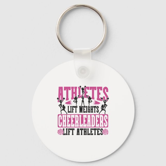 Chaveiro Cheer Cheerleading Athletes Lift Weights Cheerlead (Frente)