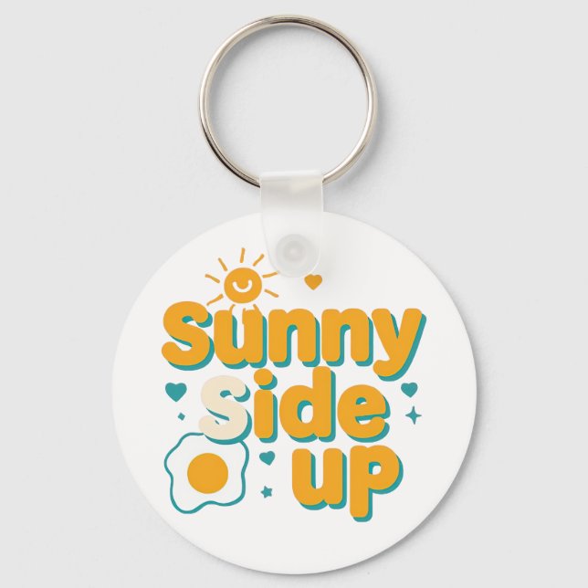 Chaveiro Cheerful "Sunny Side Up" with Egg and Sun (Frente)