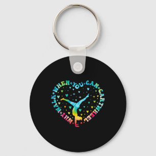 Chaveiro Cheerleader de ginástica de roda cardíaca Tie dye