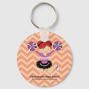 Chaveiro Cheerleader, escolha sua própria cor de fundo