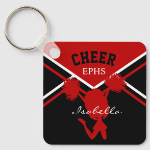 Chaveiro Cheerleader na obscuridade - vermelha, no branco e