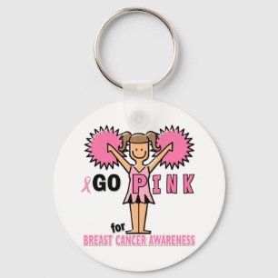 Chaveiro Cheerleader para a consciência do Cancer da mama