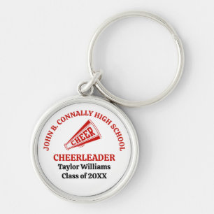 Chaveiro Cheerleader Personalizado do Ensino Médio Vermelho