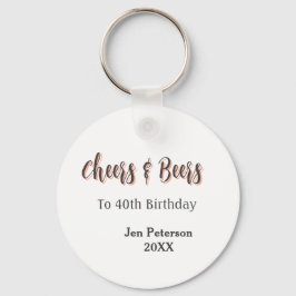 Chaveiro Cheers & beers to 40th birthday gray name year sin