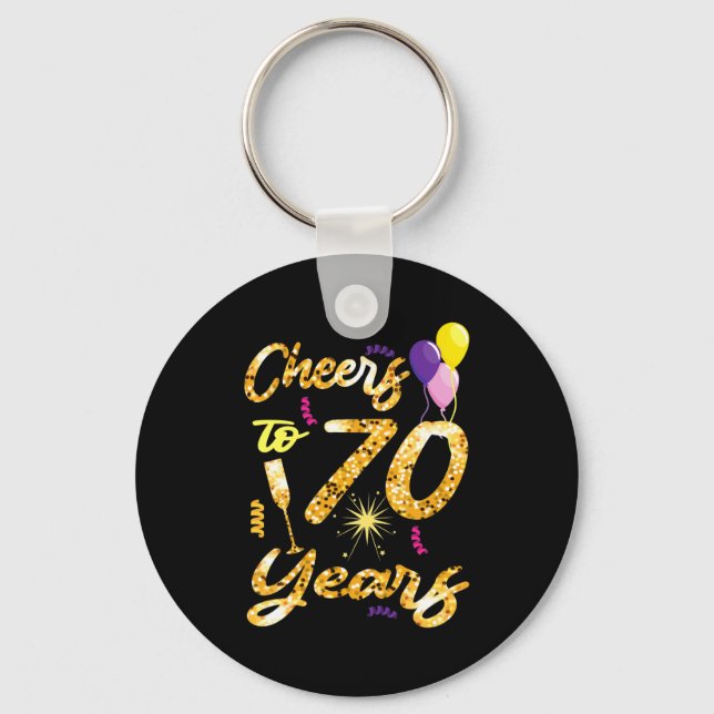 Chaveiro Cheers To 70 Years 1951 70th Birthday Gift  (Frente)