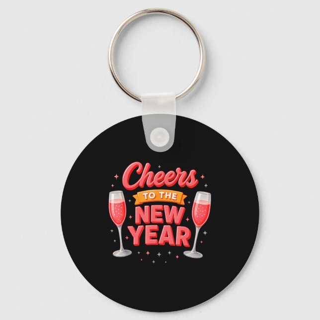 Chaveiro Cheers To The New Year 2026 Champagne New Years Ev (Frente)