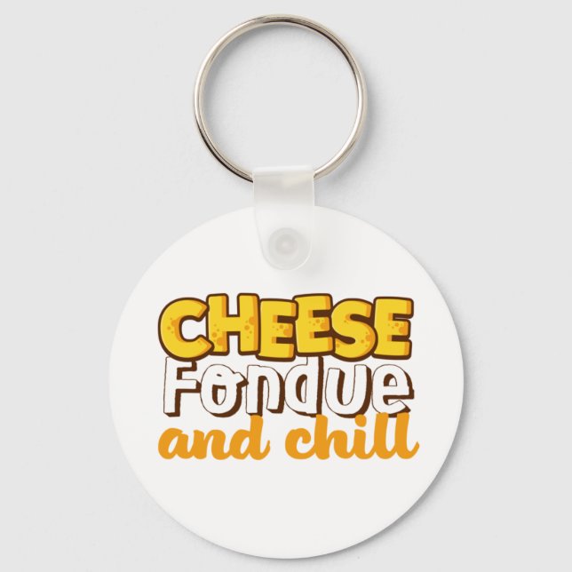 Chaveiro Cheese Fondue e Chill Funny e Cuide (Frente)