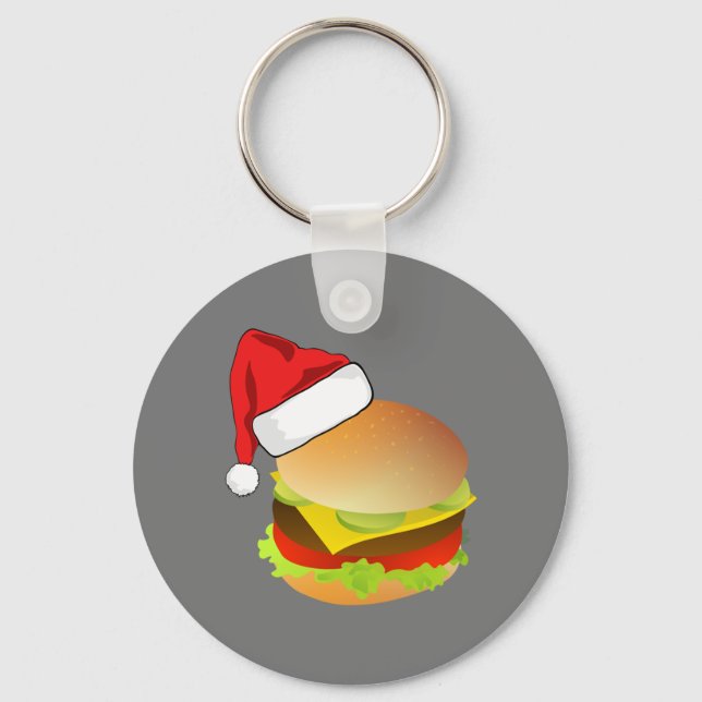 Chaveiro Cheeseburgers Hamburger Santa Hat Matando Xmas (Frente)
