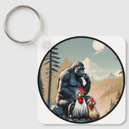 Chaveiro "Cheesy Chicken Meets Bigfoot Mountain" Keychain