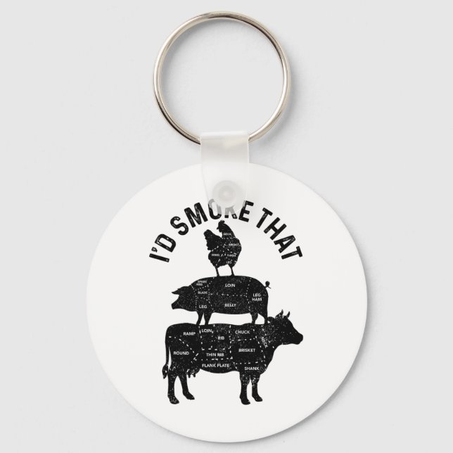 Chaveiro Chef Butcher Churrasco Eu Fumaria Aquele Carne De  (Frente)