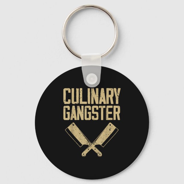 Chaveiro Chef de Arte Culinária Para Homens Gatinho Cozinha (Frente)