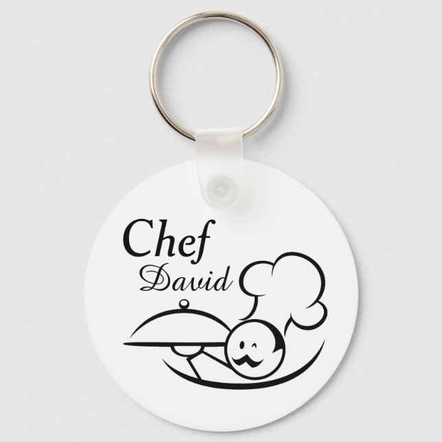 Chaveiro Chef Ilustrado Personalizado (Frente)
