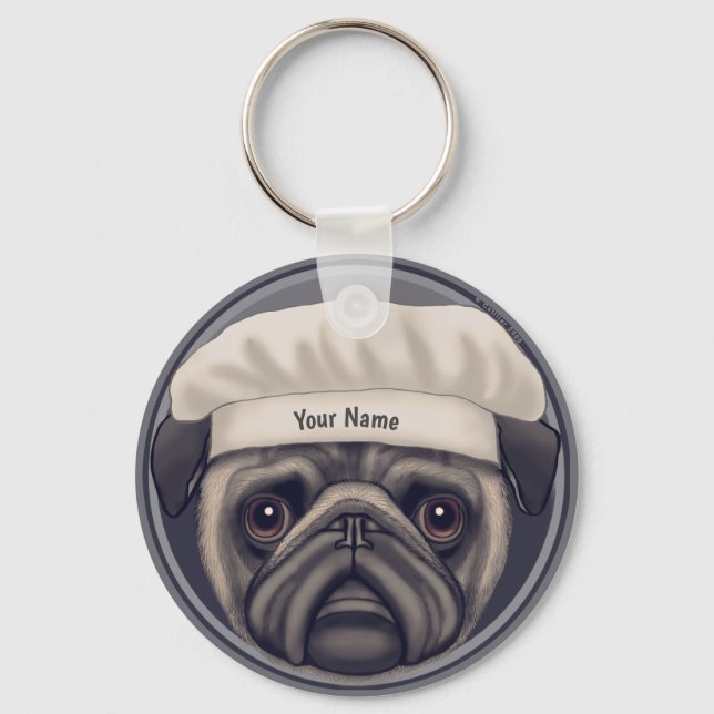 Chaveiro Chef Pug (Frente)