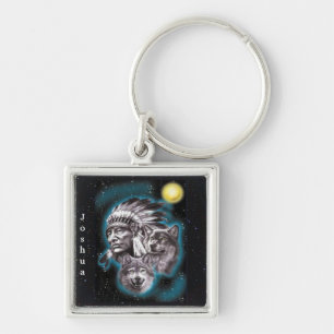 Chaveiro Chefe indiano & lobos