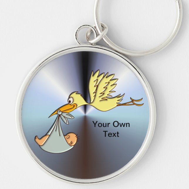 Chaveiro Chegada recém-nascida do bebê - uma entrega da (Frente)