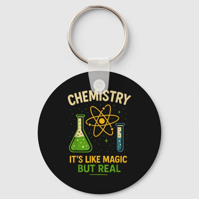 Chaveiro Chemistry It’s Like Magic Funny Science Teacher St (Frente)