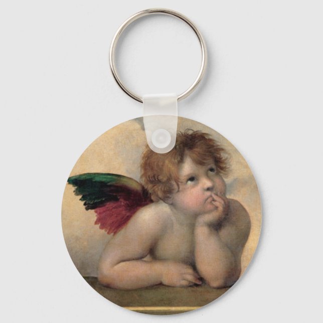 Chaveiro Cherub da Sistine Madonna por Raphael (Frente)
