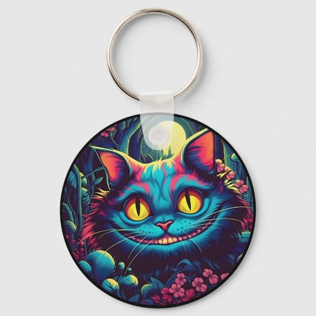 Chaveiro Cheshire Cat Sorrindo Alice no País das Maravilhas (Frente)
