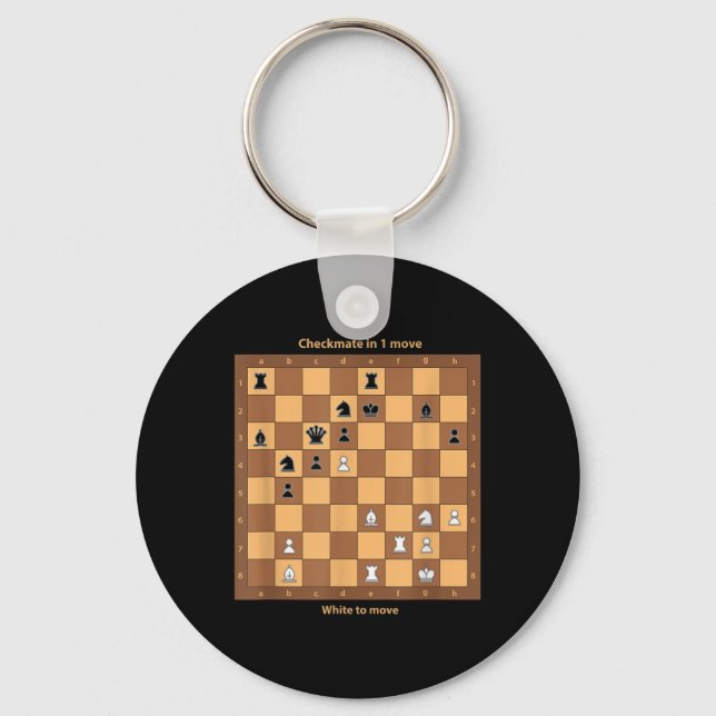 Chaveiro Chess Checkmate, Basta Jogar Chess Citando Gráfico (Frente)