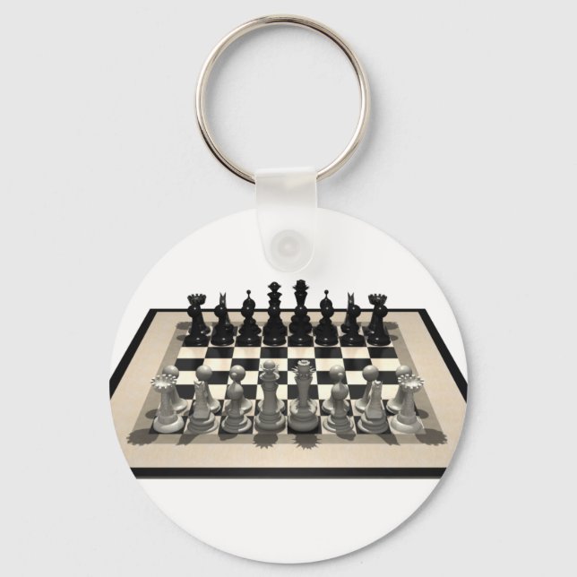 Chaveiro Chessboard and Chess Pieces: (Frente)