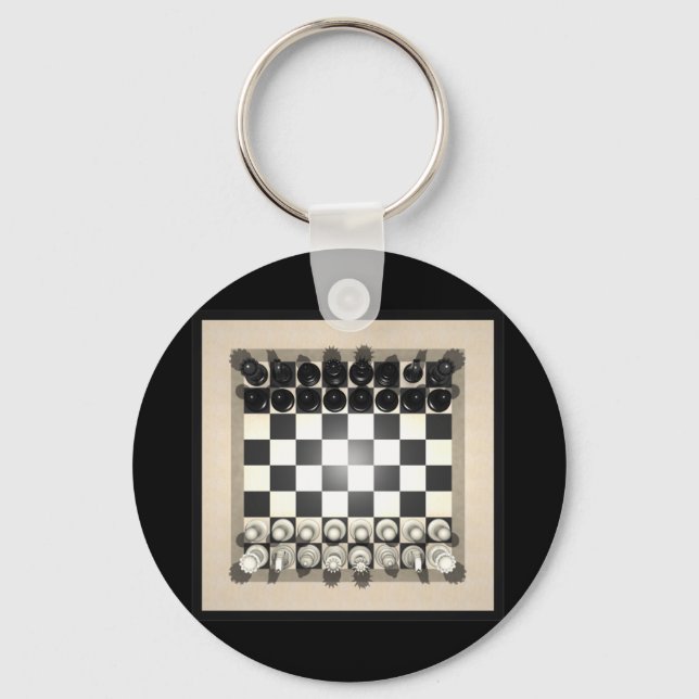 Chaveiro Chessboard and Chess Pieces: Keychains (Frente)