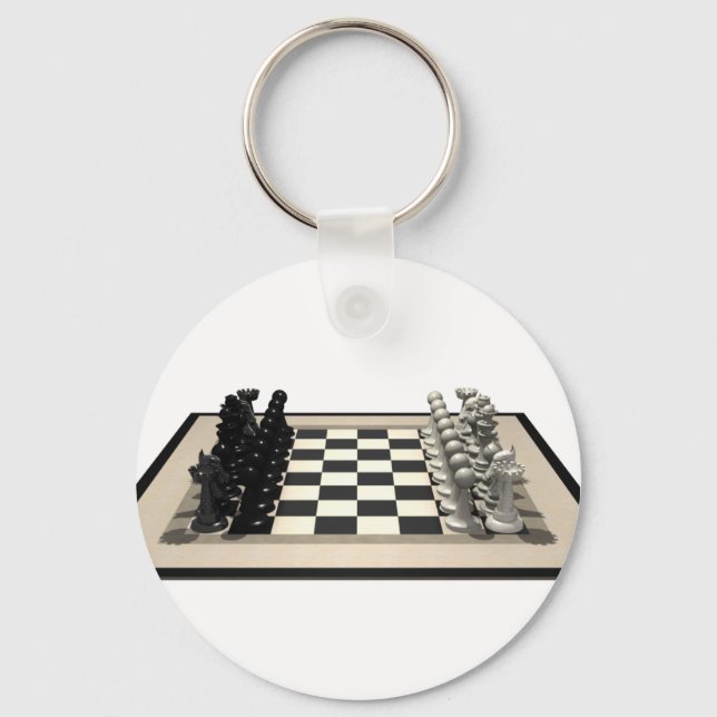 Chaveiro Chessboard com peças de xadrez: (Frente)