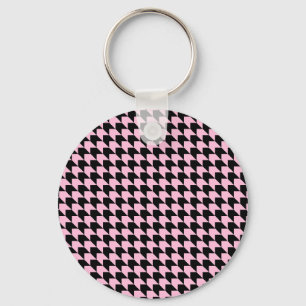 Chaveiro Chevron checa rosa e preto