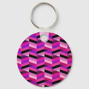 Chaveiro Chevron/Herringbone Abstrato Roxos e Violeta