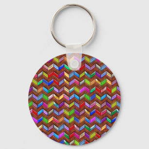 Chaveiro Chevron Patterno Digital Art Faux Leather