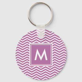 Chaveiro Chevrons Roxos Bodacious Modernos Com Monograma