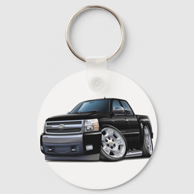 Chaveiro Chevy Silverado Black Extended Cab (Frente)