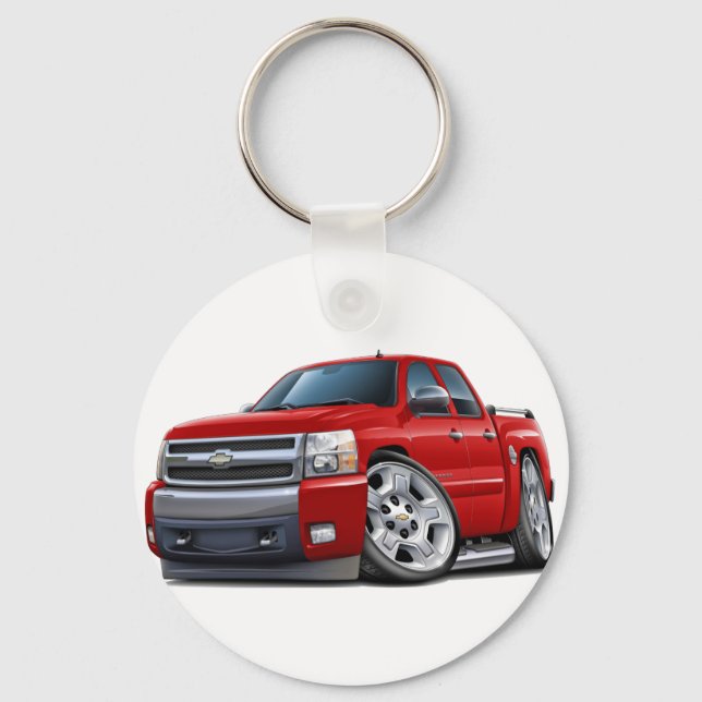 Chaveiro Chevy Silverado Dualcab Red Truck (Frente)