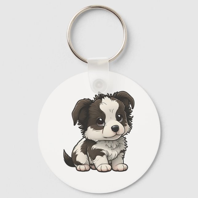Chaveiro Chibi Border Collie (Frente)