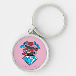 Chaveiro Chibi CatWomen Sentada Em Alto Diamante