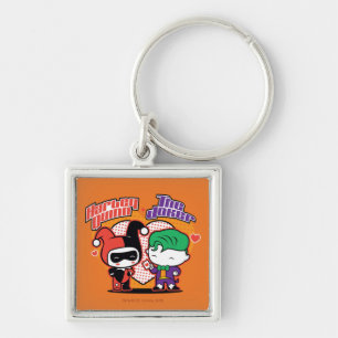 Chaveiro Chibi Harley Quinn & Chibi Joker Hearts