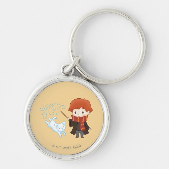 Chaveiro Chibi Ron Weasley Patronus (Frente)