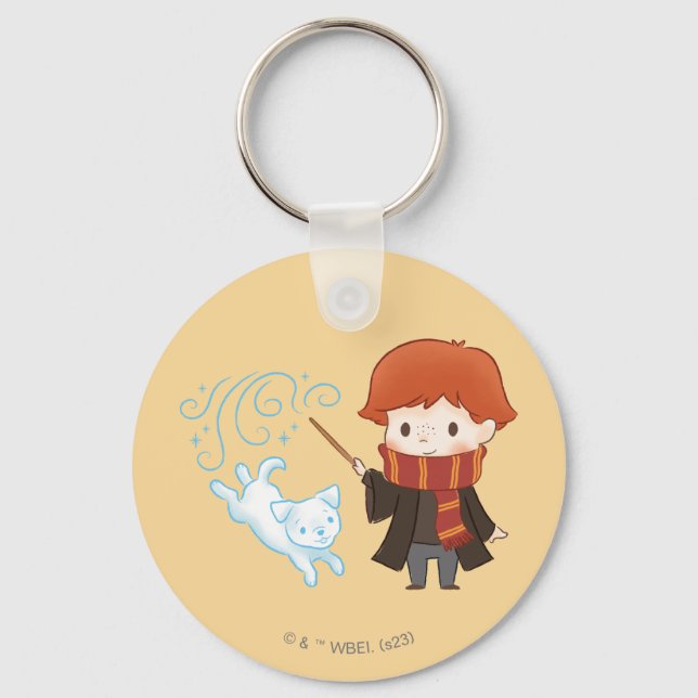 Chaveiro Chibi Ron Weasley Patronus (Frente)