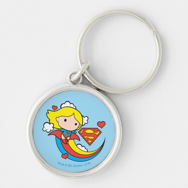 Chaveiro Chibi Supergirl Flying Rainbow (Frente)