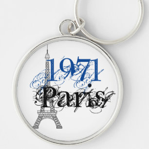 Chaveiro Chic Blue Paris Eiffel Tower 50th Birthday