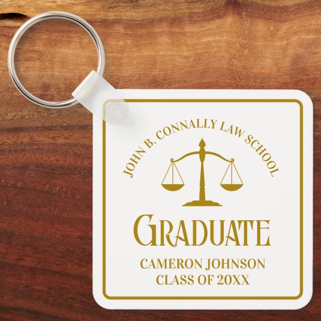 Chaveiro Chic Dourado Law School Graduation Keepsasasak (Frente)