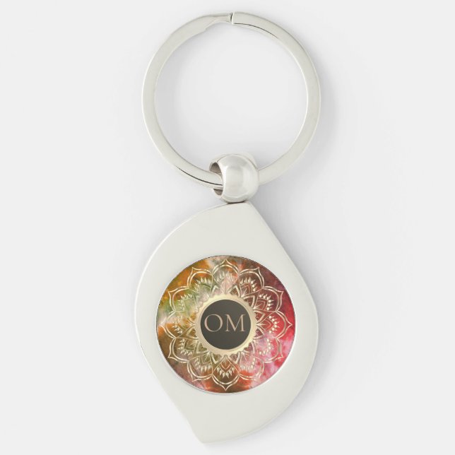 Chaveiro Chic Tie Dye OM Mandala (Frente)