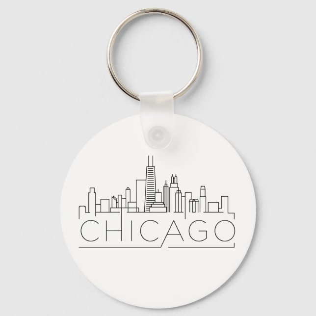 Chaveiro Chicago Estilizada Skyline (Frente)